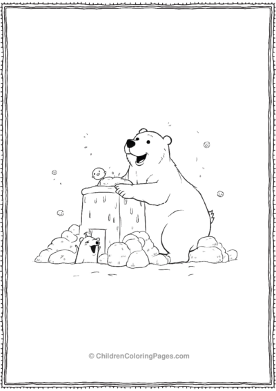 Polar-Bear-Building-A-Fort Free PDF Printable