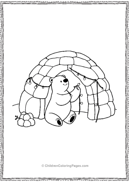 Polar Bear Decorating An Igloo Scaled Free PDF Printable