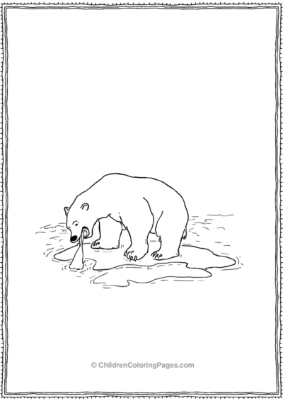 Polar-Bear-Eating-Fish Free PDF Printable