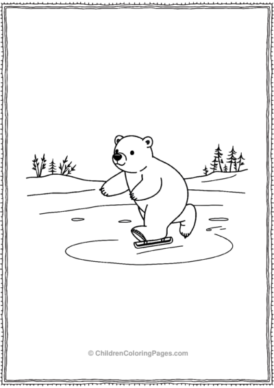 Polar-Bear-Ice-Skating Free PDF Printable