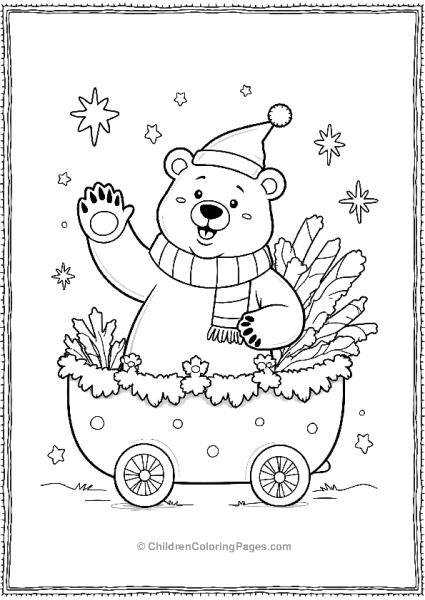 Polar Bear In A Christmas Parade Free PDF Printable