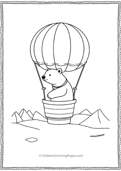 Polar-Bear-InA-Hot-Air-Balloon Free PDF Printable