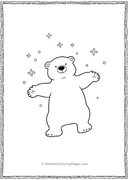 Polar Bear Making Snow Angels Free PDF Printable