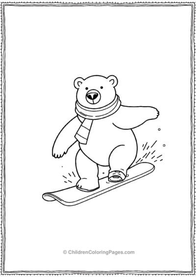 Polar-Bear-On-A-Snowboard Free PDF Printable