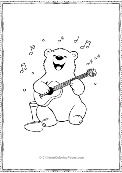 Polar-Bear-Playing-Music Free PDF Printable