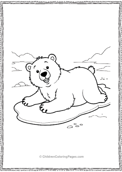 Polar Bear Sliding On Ice Free PDF Printable