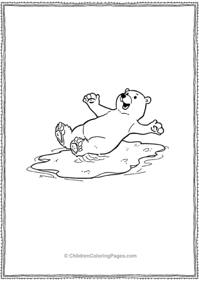 Polar-Bear-Sliding-On-Ice Free PDF Printable