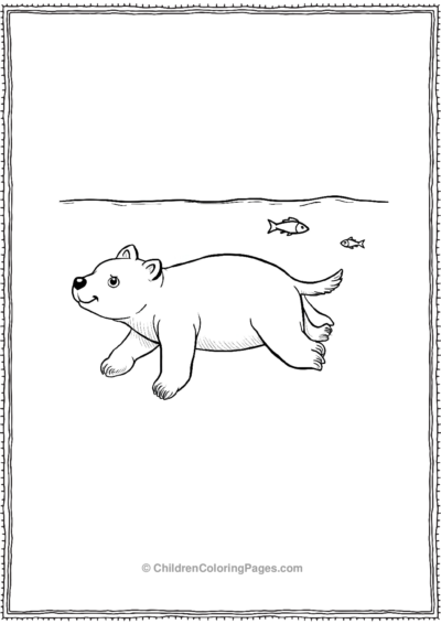 Polar-Bear-Swimming-Underwater Free PDF Printable