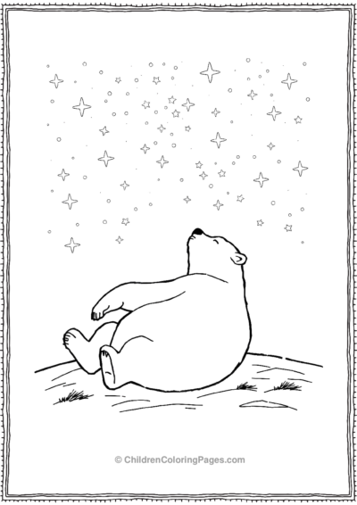 Polar-Bear-Under-The-Stars Free PDF Printable