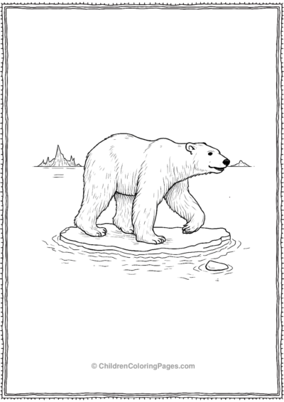 Polar-Bear-Walking-On-Ice Free PDF Printable