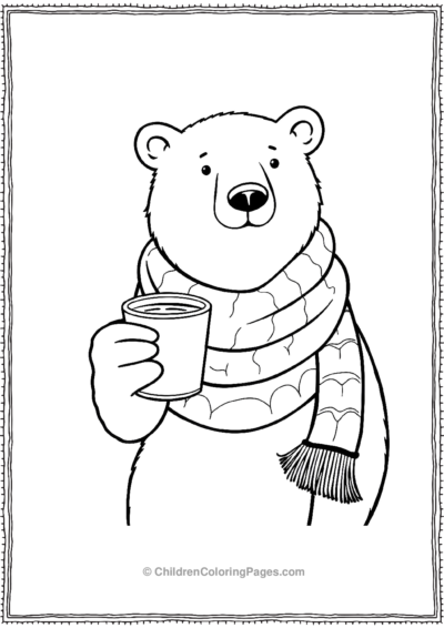 Polar-Bear-Wearing-a-Scarf Free PDF Printable