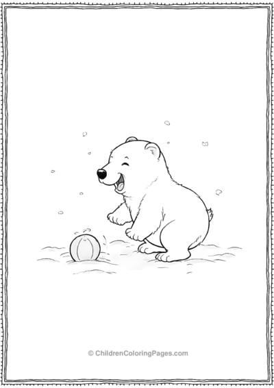 Polar-Bear-With-A-Ball Free PDF Printable