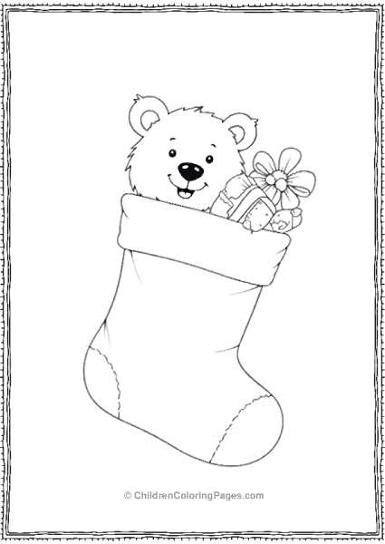 Polar Bear With A Christmas Stocking Scaled Free PDF Printable