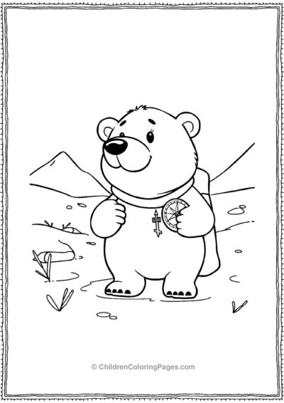 Polar-Bear-With-A-Compass Free PDF Printable