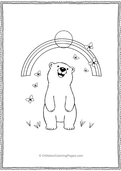 Polar-Bear-With-A-Rainbow Free PDF Printable