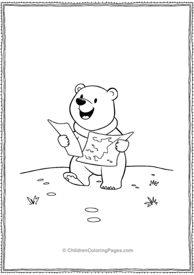 Polar-Bear-With-A-Treasure-Map Free PDF Printable