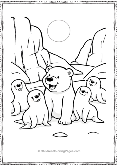 Polar-Bear-With-Friends Free PDF Printable