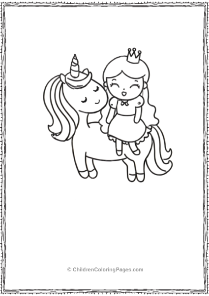 Princess Ridding A Unicorn Free PDF Printable