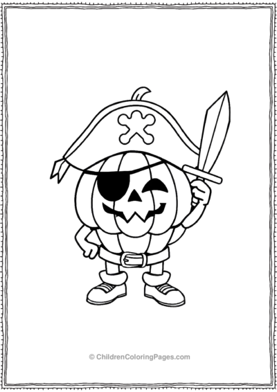 Pumpkin Dressed As A Pirate Free PDF Printable