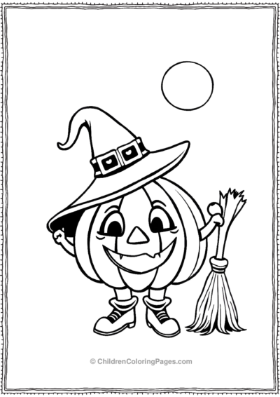 Pumpkin Dressed As A Witch Free PDF Printable