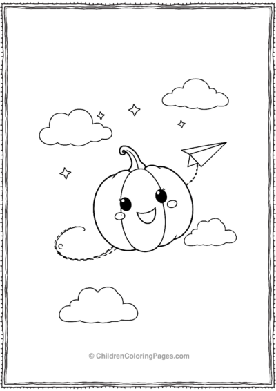 Pumpkin Flying A Paper Aeroplane Free PDF Printable