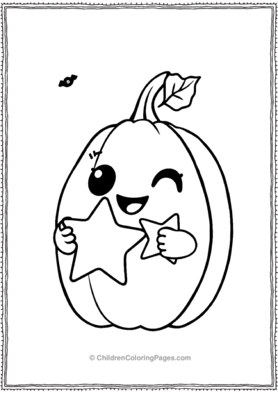 Pumpkin-Holding-A-Star Free PDF Printable