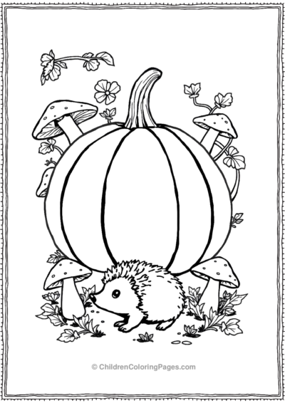 Pumpkin In A Mushroom Field Free PDF Printable