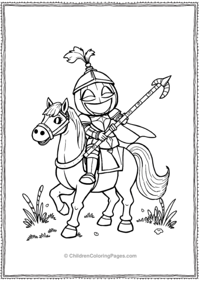 Pumpkin Knight With A Candy Staff Free PDF Printable