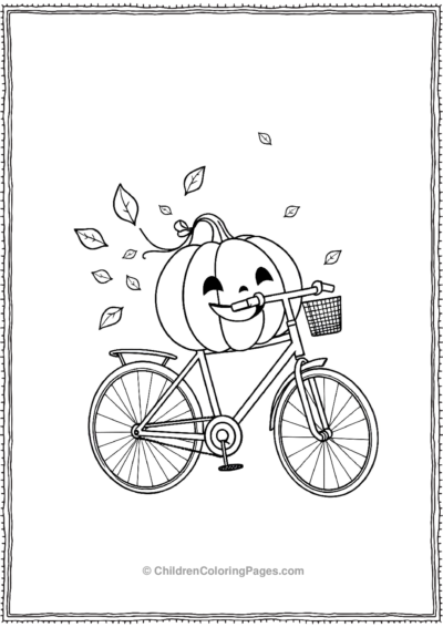 Pumpkin On A Bicycle Free PDF Printable