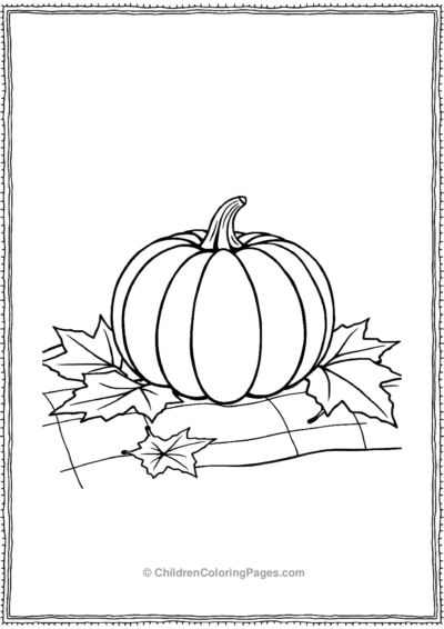 Pumpkin On A Checkered Blanket Free PDF Printable