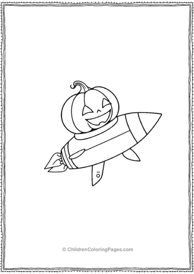 Pumpkin On A Rocket Ship Free PDF Printable