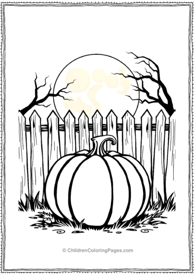 Pumpkin On A Spooky Fence Free PDF Printable