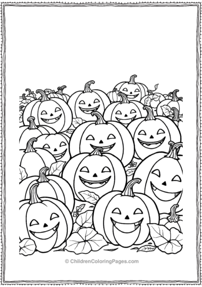 Pumpkin-Patch-with-Smiling-Pumpkins Free PDF Printable