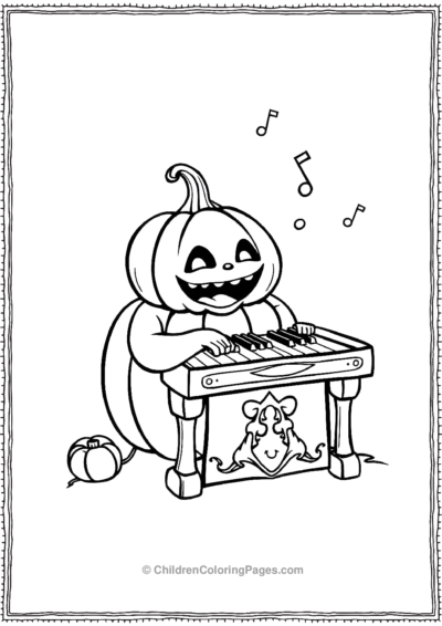 Jack O Lantern Playing A Piano Free PDF Printable