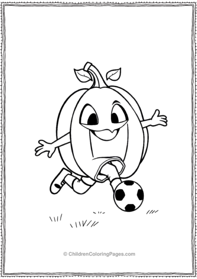 Pumpkin Playing Soccer Free PDF Printable