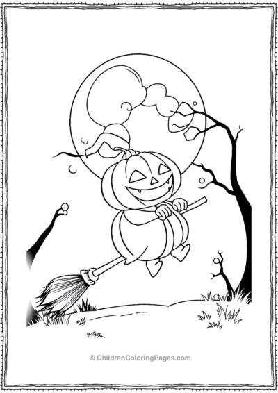 Pumpkin-Ridding-A-Broom-Stick Free PDF Printable