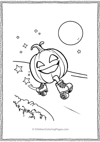 Pumpkin Skating Down The Road Free PDF Printable