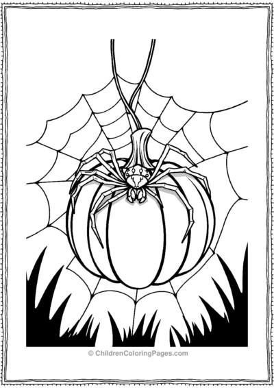 Pumpkin Trapped In A Spider Web Free PDF Printable