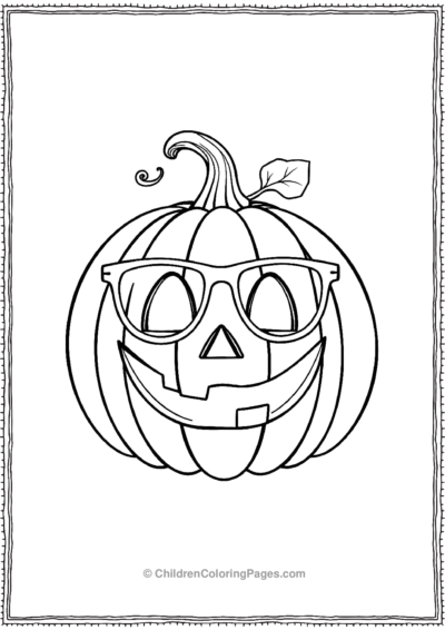 Pumpkin Wearing Glasses 1 Free PDF Printable