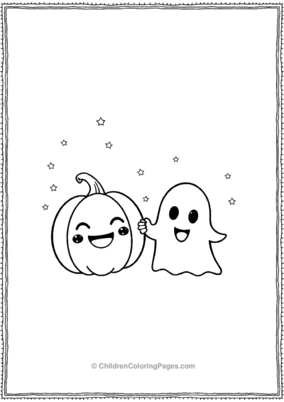 Pumpkin With A Ghost Free PDF Printable