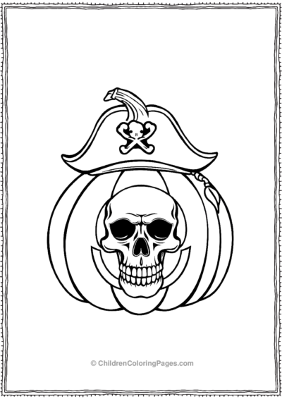 Pumpkin With A Skull Free PDF Printable