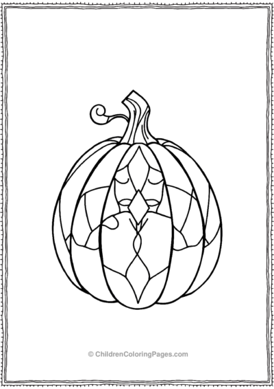 Pumpkin-With-A-Stained-Glass-Design Free PDF Printable