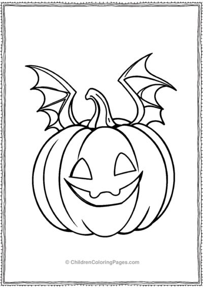 Pumpkin With Bat Wings Free PDF Printable