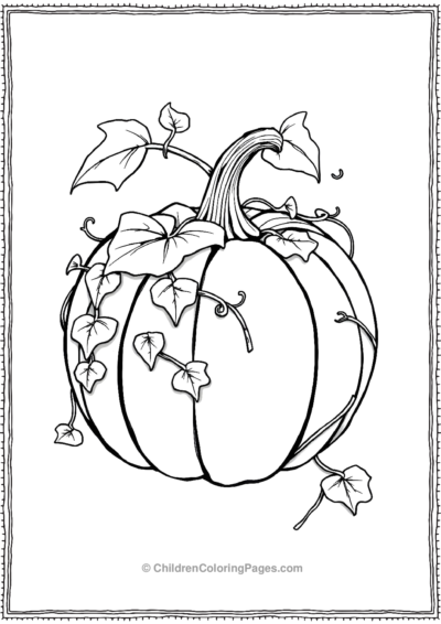 Pumpkin With Detail Wine And Leaves Free PDF Printable