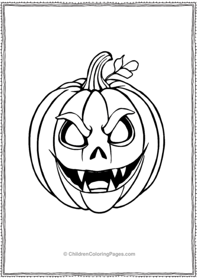 Pumpkin With Fangs Free PDF Printable