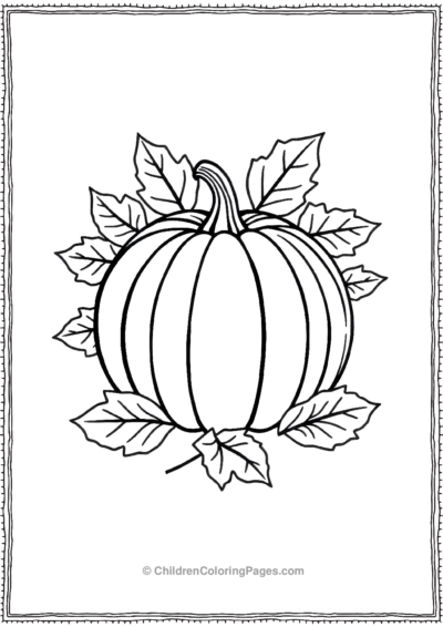 Pumpkin-With-Leaves Free PDF Printable