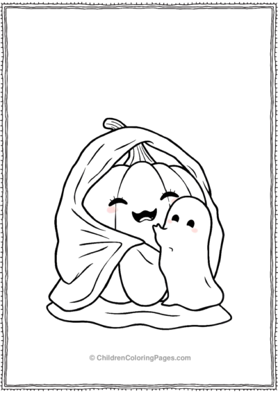 Pumpkin-Wrapped-In-A-Blanket-With-His-Ghost-Friend Free PDF Printable