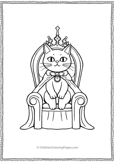 Queen-Cat-Sitting-On-A-Throne-Made-Of-Candy Free PDF Printable