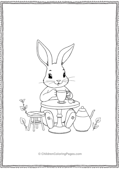 Rabbit-Having-A-Tea-Party Free PDF Printable