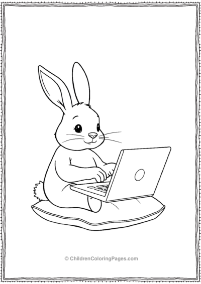 Rabbit-Using-A-Laptop Free PDF Printable